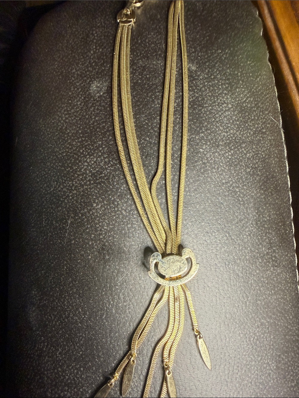 Monet Gold-Tone Multi-Strand Slide Necklace with Dangling Tabs